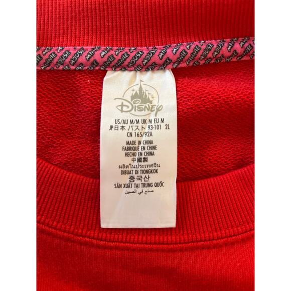 Disney Parks Walt Disney World Minnie Mouse Balloon Sleeve Sweatshirt Size M Red - Picture 3 of 8